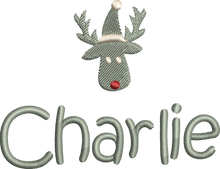 Load image into Gallery viewer, Christmas Stocking Ivory with Sage Green Tones - Personalised Embroidered