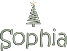 Load image into Gallery viewer, Christmas Stocking Ivory with Sage Green Tones - Personalised Embroidered