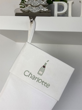 Load image into Gallery viewer, Christmas Stocking Ivory with Sage Green Tones - Personalised Embroidered