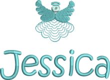 Load image into Gallery viewer, Christmas Stocking Aqua / Ivory with Aqua Tones - Personalised Embroidered