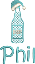 Load image into Gallery viewer, Christmas Stocking Aqua / Ivory with Aqua Tones - Personalised Embroidered