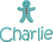 Load image into Gallery viewer, Christmas Stocking Aqua / Ivory with Aqua Tones - Personalised Embroidered