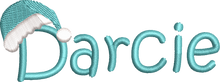 Load image into Gallery viewer, Christmas Stocking Aqua / Ivory with Aqua Tones - Personalised Embroidered
