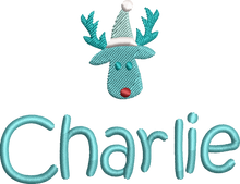 Load image into Gallery viewer, Christmas Stocking White with Aqua Tones - Personalised Embroidered