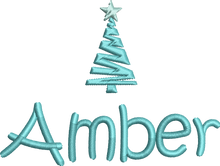 Load image into Gallery viewer, Christmas Stocking White with Aqua Tones - Personalised Embroidered