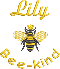Load image into Gallery viewer, Organic Tote Bag 'Name' and 'Bee' - Personalised Embroidered