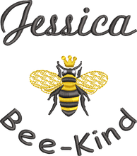 Load image into Gallery viewer, Organic Tote Bag 'Name' and 'Bee' - Personalised Embroidered
