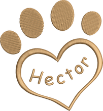 Load image into Gallery viewer, Organic Cotton Bag 'Paw Heart' - Personalised Embroidered
