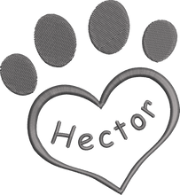 Load image into Gallery viewer, Organic Cotton Bag 'Paw Heart' - Personalised Embroidered