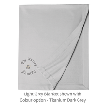 Load image into Gallery viewer, Jersey Blanket 'Queen Bee' and 'Family Name' - Personalised Embroidered