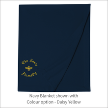 Load image into Gallery viewer, Jersey Blanket 'Queen Bee' and 'Family Name' - Personalised Embroidered