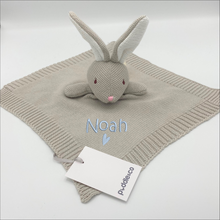 Load image into Gallery viewer, Baby Knitted Beige Rabbit Comforter Gift - Personalised Embroidered