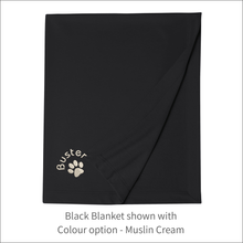 Load image into Gallery viewer, Jersey Blanket 'One Paw & Name' - Personalised Embroidered
