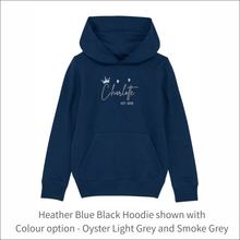 Load image into Gallery viewer, Kids Organic Hoodie 'Crown'- Personalised Embroidered
