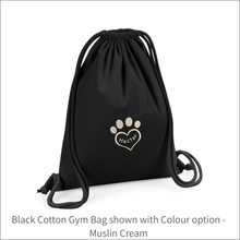 Load image into Gallery viewer, Organic Cotton Bag 'Paw Heart' - Personalised Embroidered