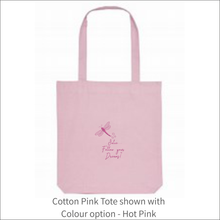 Load image into Gallery viewer, Organic Tote Bag 'Dragonfly' and 'Follow your Dreams'- Personalised Embroidered