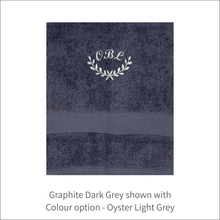 Load image into Gallery viewer, Soft and Fluffy 'Initials' Dainty Leaf Design Towel