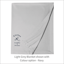 Load image into Gallery viewer, Jersey Blanket 'Dragonfly' Cuddles & Dreams - Personalised Embroidered