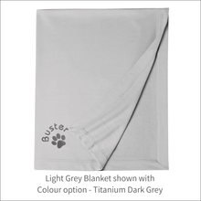 Load image into Gallery viewer, Jersey Blanket 'One Paw & Name' - Personalised Embroidered