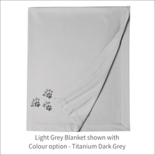 Load image into Gallery viewer, Jersey Blanket 'Three Paw & Name' - Personalised Embroidered