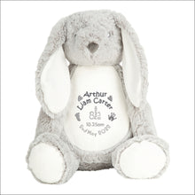 Load image into Gallery viewer, Soft Rabbit with Name & Birth - Personalised Embroidered