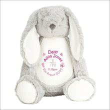 Load image into Gallery viewer, Soft Rabbit with Name & Birth - Personalised Embroidered