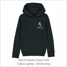 Load image into Gallery viewer, Kids Organic Hoodie 'Horse'- Personalised Embroidered