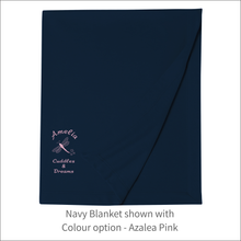 Load image into Gallery viewer, Jersey Blanket 'Dragonfly' Cuddles & Dreams - Personalised Embroidered