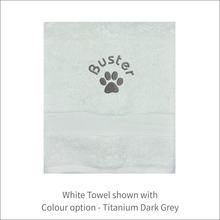Load image into Gallery viewer, Soft and Fluffy 'Dog Paw and Name' Towel