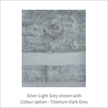 Load image into Gallery viewer, Soft and Fluffy 'Mr' 'Mrs' Dainty Leaf Design Towel
