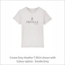 Load image into Gallery viewer, Kids Organic T-Shirt 'Skull'- Personalised Embroidered