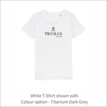 Load image into Gallery viewer, Kids Organic T-Shirt 'Skull'- Personalised Embroidered
