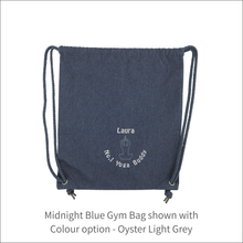 Load image into Gallery viewer, Organic Yoga Bag - 'Name' with Yoga Buddy Personalised Embroidered