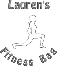 Load image into Gallery viewer, Organic Fitness Bag - 'Name' with Fitness Logo and 'Wording' Personalised Embroidered