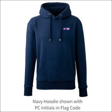 Load image into Gallery viewer, Unisex Organic Soft Luxuriously Thick Hoodie - 'Nautical Flags' Personalised Embroidered