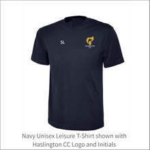 Load image into Gallery viewer, Haslington CC Unisex Adult Leisure T-SHIRT - Personalised Embroidered