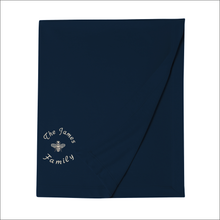 Load image into Gallery viewer, Jersey Blanket 'Queen Bee' and 'Family Name' - Personalised Embroidered