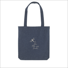 Load image into Gallery viewer, Organic Tote Bag 'Dragonfly' and 'Follow your Dreams'- Personalised Embroidered