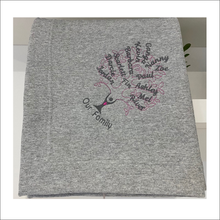 Load image into Gallery viewer, Jersey Blanket 'Family Tree' - Personalised Embroidered