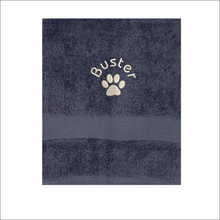 Load image into Gallery viewer, Soft and Fluffy 'Dog Paw and Name' Towel