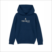 Load image into Gallery viewer, Kids Organic Hoodie 'Skull'- Personalised Embroidered