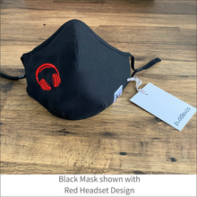 Load image into Gallery viewer, Face Mask 'Headset' 4 Ply / Layer - Embroidered