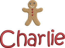 Load image into Gallery viewer, Christmas Stocking Red / White with Xmas Tones - Personalised Embroidered