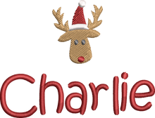 Load image into Gallery viewer, Christmas Stocking Red / White with Xmas Tones - Personalised Embroidered