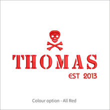 Load image into Gallery viewer, Kids Organic T-Shirt 'Skull'- Personalised Embroidered