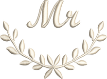 Load image into Gallery viewer, Soft and Fluffy 'Mr' 'Mrs' Dainty Leaf Design Towel