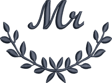 Load image into Gallery viewer, Soft and Fluffy 'Mr' 'Mrs' Dainty Leaf Design Towel