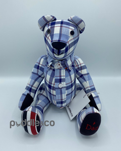 Puddle Memory Bear - Sitting Shirt Bear with Collar and Buttons