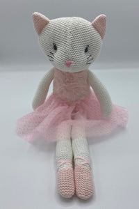 Baby Knitted White Kitten Ballerina Gift