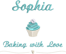 Load image into Gallery viewer, Apron &#39;Cupcake&#39; - Personalised Embroidered
